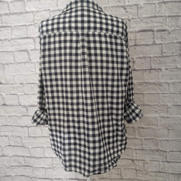 SOLD | J. Crew Gingham Long Sleeve Button Up Top - Picture 2 of 10